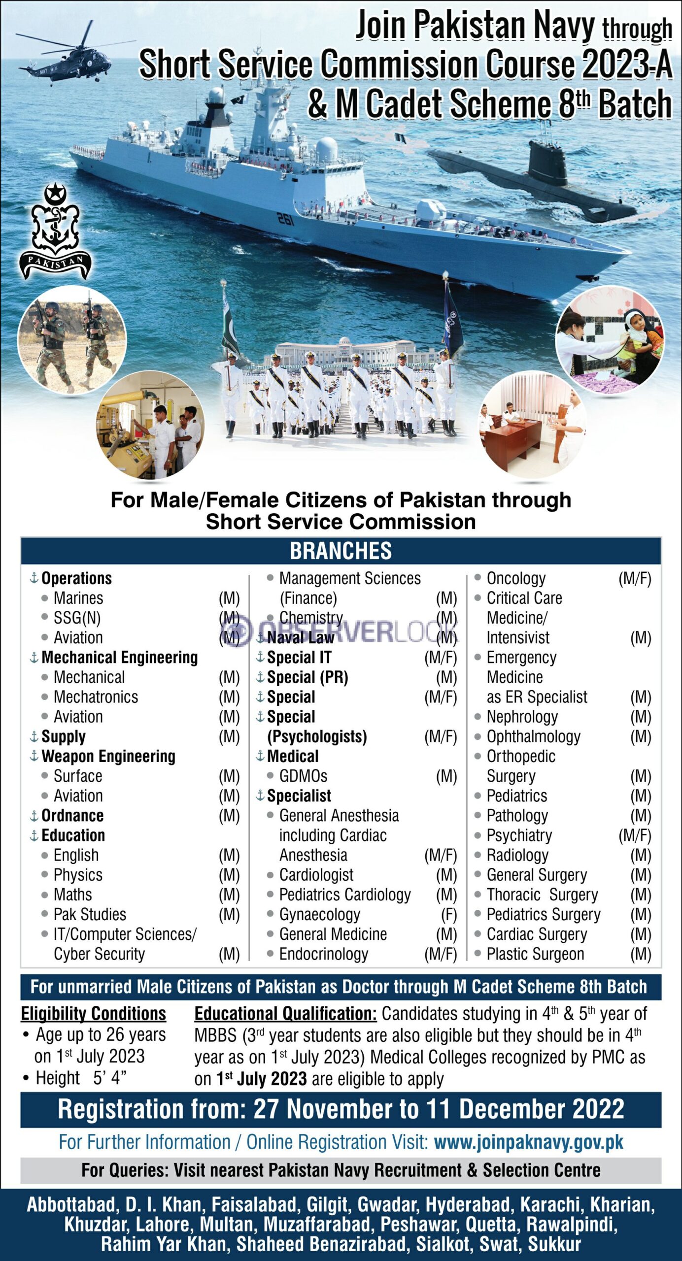 Join Pak Navy Jobs 2022 SSC Batch 2023-A Short Service Commission