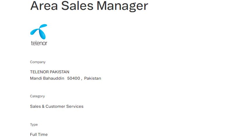 Latest Telenor Company Jobs 2023 IN Pakistan